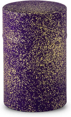 NOREN Japanese Tea Canister Tin (Yuzen Washi Paper), 3.5oz Size Made in JAPAN with Includes Inner Lid of Airtight Damp-Proof/Kitchen Jar for Loose Leaf Coffee Tea Spice and More (Gold and Purple)