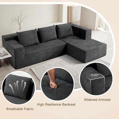 ANONER 103" Modular Sectional Sofa, L-Shaped Boneless Sectional Couch, Modern - Image 6