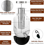 Cold Brew Coffee Maker, 1 Gallon Iced Coffee Maker With Stainless Steel Filter, Heavy Duty Glass Cold Brew Pitcher With Stainless Steel Spigot, Mason Jar Cold Brew Coffee Maker Fast Iced Tea Maker