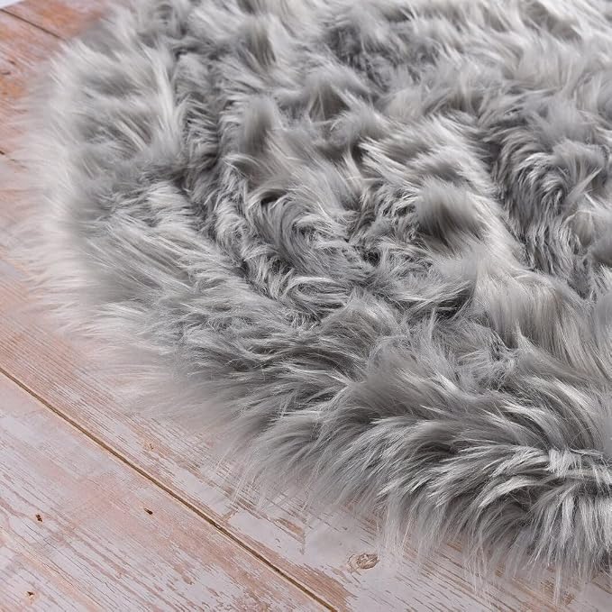 ORINOVA Shag Rug 6x9 Area Rugs for Bedroom Silver Grey Fluffy Machine Washable - Image 9