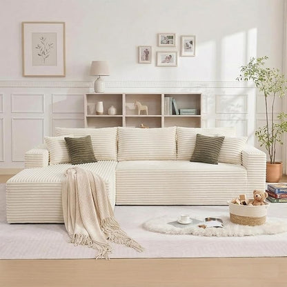 108" Boneless Couch Modular Sectional Sofa, L-Shaped Couch - Image 4