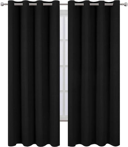 Blackout Curtains 66 x 84 inch/Black Curtains Set of 2 Panels/Thermal Insulated - Image 2