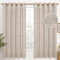 YoungsTex Natural Linen Curtains 63 Inch Length 2 Panel Linen Textured Curtains by YoungsTex