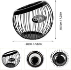 Stainless Steel Cup Coffee Basket pods holder Sturdy for Home or Office Kitchen Counter Organizer Espresso Capsule (BLACK)