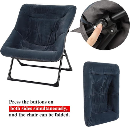 Comfy Saucer Chair for Adults, Soft Faux Fur Bedroom Chair - Image 9