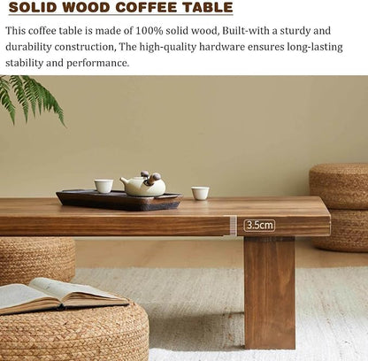 Japanese Solid Wood Tatami Coffee Table - Image 4