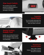 TOOGOOD 8.7" Meat Slicer, Electric Meat Slicer Machine with Removable Stainless Steel Blade, Deli Food Slicer for Home Use, Slicing Frozen Meat,Hard Cheese, Ham and Deli, Silver