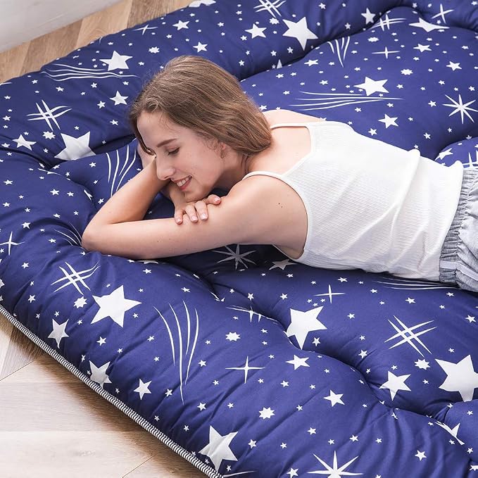 MAXYOYO Navy Starry Sky Japanese Floor Futon Mattress, Tatami Floor Mat - Image 2