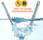 Silicone Basting Brush & Spatula - Extra Long, Heat Resistant, for Baking, Scraping, Mixing, BBQ, Grill, Kitchen, Cooking, Spread Oil, Butter, Sauce (Blue Brush & Spatula)