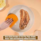 Sapid Flexible Curved Edge Silicone Bowl Scraper(5.98"×4.3"), Food Grade Dough Scraper for Baking Sourdough Bread, Cake, Bench Scrapers, Multipurpose Kitchen Dish Scrapers, Easy to Clean (1, Orange)