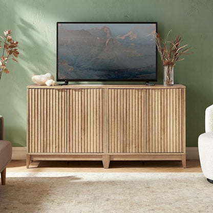 mopio Brooklyn Fluted Storage Cabinet, Modular Accent Buffet Sideboard by MopioInc