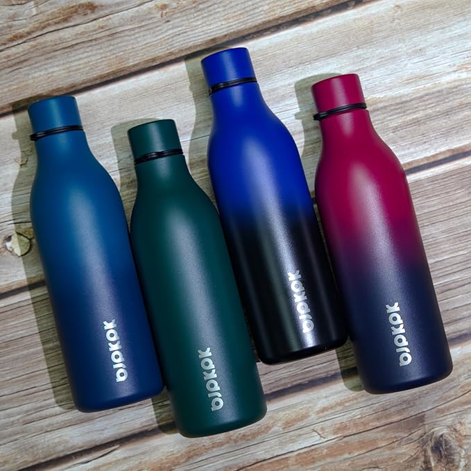 BJPKPK Insulated Water Bottles, 25 oz Stainless Steel Metal Water Bottle with Strap, BPA Free Leak Proof Thermos, Mugs, Flasks, Reusable Water Bottle for Sports & Travel, Sea
