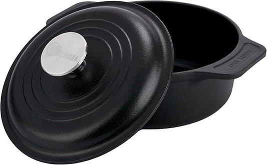 Victoria 2-Quart Cast Iron Dutch Oven with Lid and Dual Handles, Seasoned with Flaxseed Oil, Made in Colombia