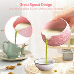 8 Pcs Matcha Whisk Set: Pink Matcha Tea Set Includes Ceramic Bowl, Whisk and Holder, Bamboo Scoop, Scoop Rest, Sifter and Tea Towel - Matcha Making Kit for Matcha Lovers