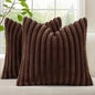 decorUhome Fall Faux Fur Throw Pillow Covers 24x24 Set of 2 Dark Brown | by decorUhome