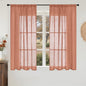 BGment Terracotta Linen Curtains 48 Inch Length, Burnt Orange Light Filtering by BGment