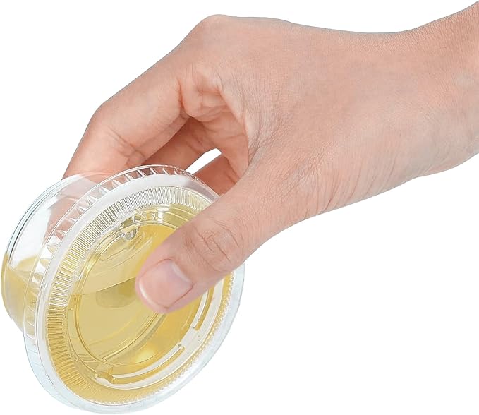 TashiBox [3.25 oz. - 200 Sets Portion Cups with Lids - Souffle & Jello Shot Cups, Clear Plastic Containers, Meal Prep, Salad Dressing & Medicine