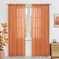 Burnt Orange Linen Boho Curtains 80 inch Length 2 Panels by LAMIT