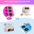 Sakolla 3 Pcs Round Chocolate Cookie Molds, 12-Cavity Cylinder Silicone Molds, Perfect for Chocolate Covered Cookie, Cake, Candy, Pudding, Mini Soap (2 Rose Red & 1 Blue)