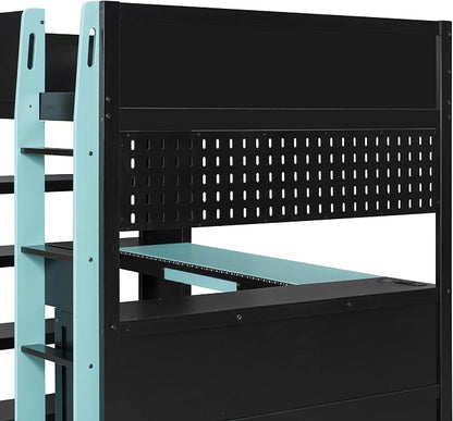 Full Size Gaming Loft Bed with Integrated Desk & RGB LED Lights, Pro-Gamer Bunk - Image 6