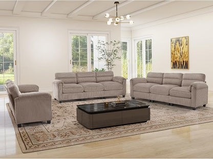 HAOMARKETS Corduroy Sofa Set, Upholstered Loveseat and 3-Seater Couch Set of 2 - Image 6