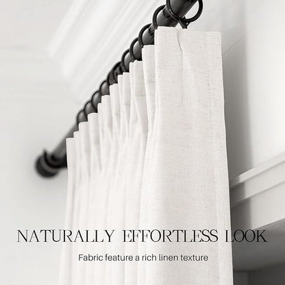 Pinch Pleated Linen Curtains 100% Blackout 63 Inches Long - Image 5