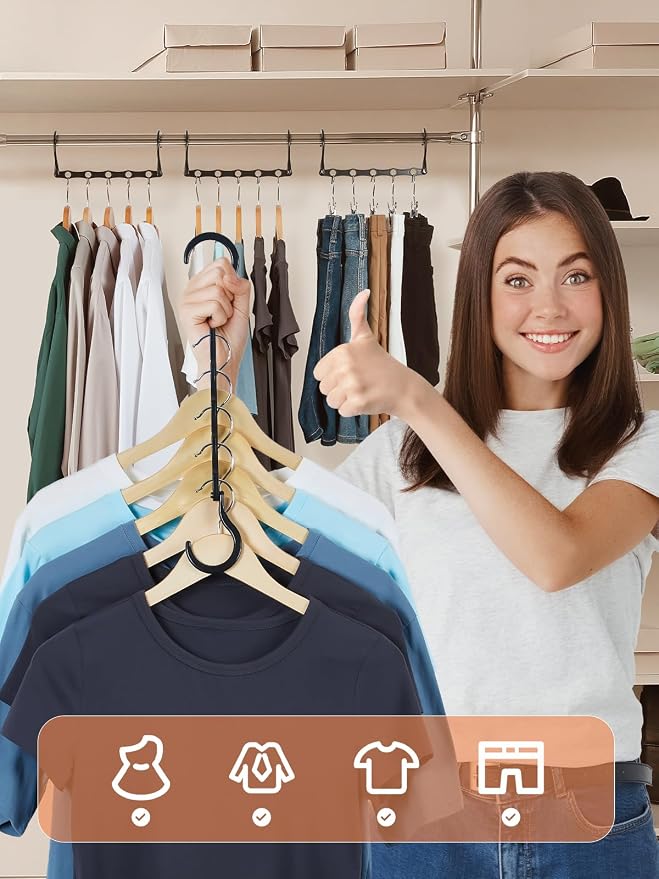 HOUSE DAY Space Saving Hangers, 8 Pack, Collapsible Closet Organizer, Smart - Image 8
