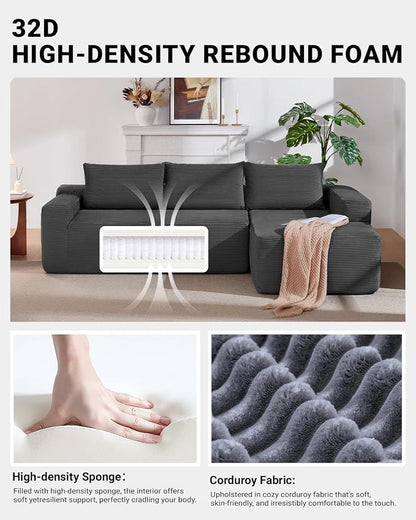 97" Cloud Sectional Couch, Modern Modular Sectional Sofa - Image 3