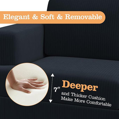 Apicizon Modern Loveseat Set of 2 & 3-Seater Sofa, Corduroy Couch 3 Piece Sofa - Image 5