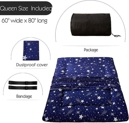 MAXYOYO Navy Starry Sky Japanese Floor Futon Mattress, Tatami Floor Mat - Image 7