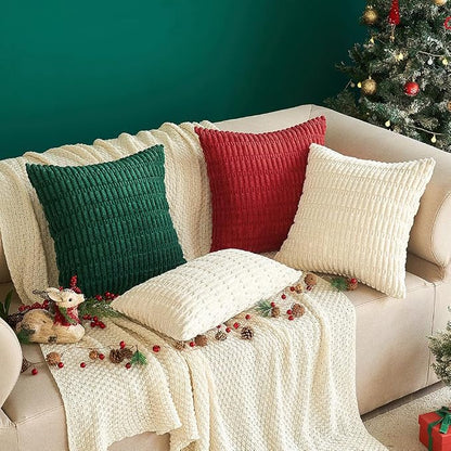 MIULEE Euro Sham Corduroy Decorative Throw Pillow Covers 24x24 Cream White | - Image 9