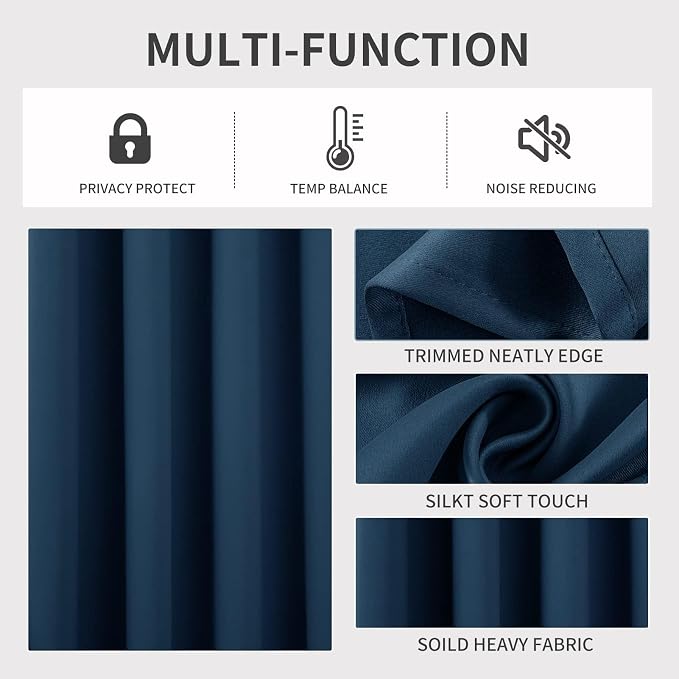 Joydeco Blackout Curtains 90 Inches Long 1 Panel, Thermal Insulated Long - Image 3