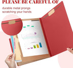12 Pcs Classification Folders Letter Size, Back to School Supply for Teacher, Student, 2 Pocket Dividers Pressboard File Folder Bulk with 2 Fasteners, 2 in Expanding File Organizer (Red)