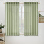 MIULEE Sage Green Linen Curtains 42x63 Inch Length 2 Panels by MIULEE