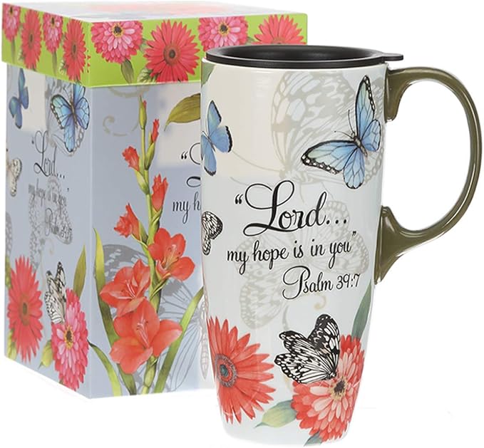 Topadorn 17 OZ. Ceramic Coffee Mug Travel Cup with Handle Sealed Lid and Color Box