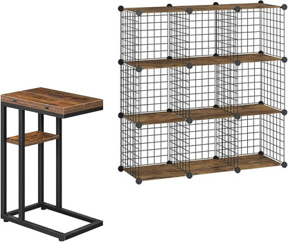 HOOBRO Foldable End Table, C Shaped Side Table by HOOBRO