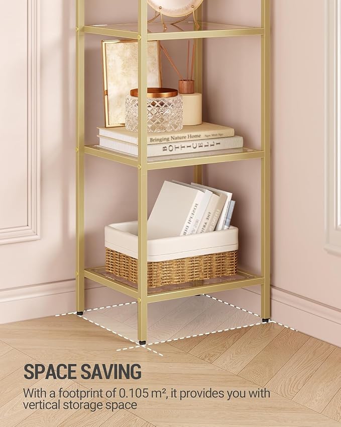 Hzuaneri Bookcase Bookshelf, Tempered Glass Arched Bookshelf - Image 7