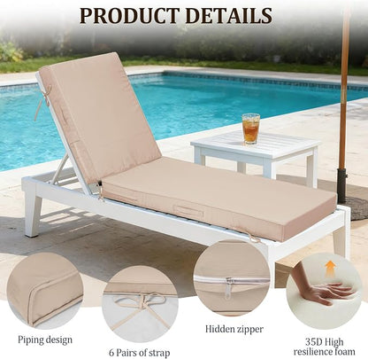 72x21x4in Lounge Cushions for Outdoor Furniture, Outdoor Lounge Chair Cushions - Image 3