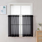 Chyhomenyc Black Sheer Tier Curtains 24 Inch Length, Small Window Curtains by Chyhomenyc