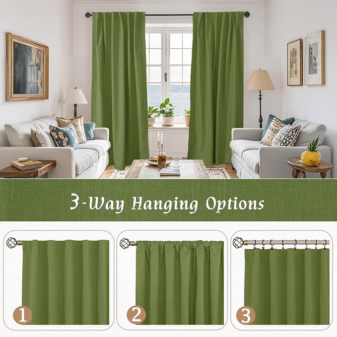 100% Blackout Linen Curtains 68 Inches - Image 9