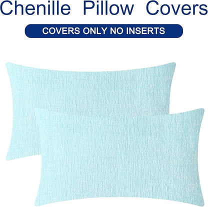 CaliTime Decorative Throw Pillow Covers 26 X 16 Inches Light Blue Grey | Pack - Image 6