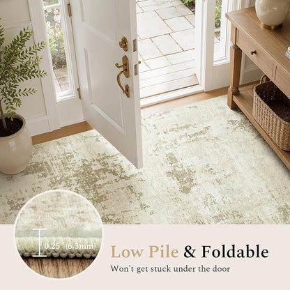 Rugflix 8x10 Area Rugs for Living Room, Washable Linen Beige Large Rug | - Image 6