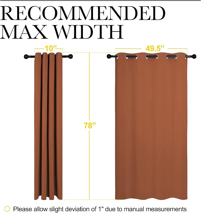 NICETOWN Halloween Burnt Orange Insulated Curtains Blackout Draperies - Image 7