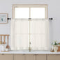 Chyhomenyc Ivory Semi Sheer Curtains 36 Inch Length, Light Filtering Faux Linen by Chyhomenyc