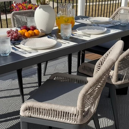 PURPLE LEAF Patio Dining Chair Set 2 Pieces Aluminum Modern Furniture Seating - Image 8