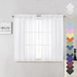 White Sheer Curtains 45 Inch Long 2 Panels, Short Voile Drapes by Lecloud