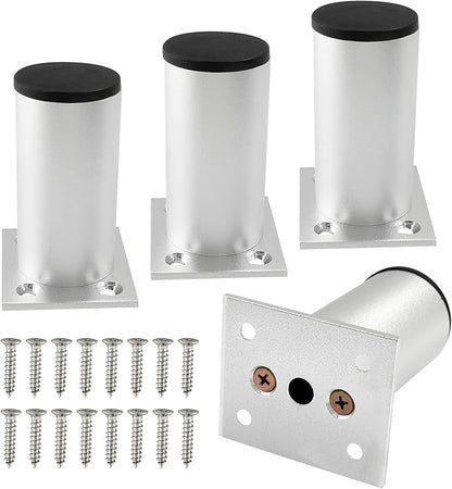 Set of 4 Aluminum Alloy Furniture Legs 3 Inch Height, 1.5 Inch Diameter by Kyuionty