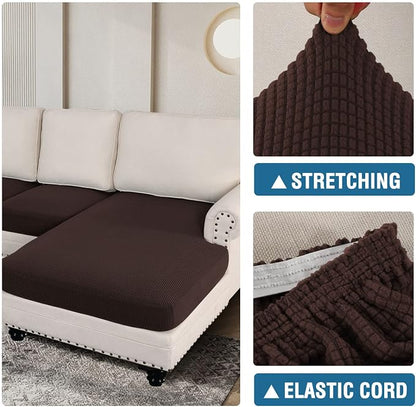 H.VERSAILTEX Sectional Couch Covers 4 Pieces Sofa Seat Cushion Covers L Shape - Image 7