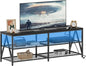 55 inch TV Stand with 3-Tier Open Shelf, Entertainment Center with Power by Katrawu