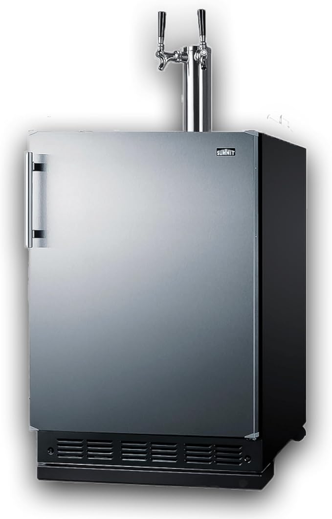 Summit 24" Undercounter Kegerator, Dual Tap Kit, Stainless Steel - SBC7BRS